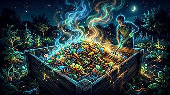 Enchanted Compost Glow —, Garden HD wallpaper