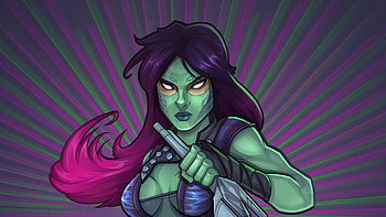 Gamora Cartoon Digital Art , gamora, guardians-of-the-galaxy-vol-2, movies, guardians-of-the-galaxy, digital-art, artist, artwork, deviantart HD wallpaper