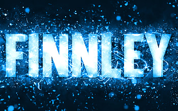 Happy Birtay Finnley, , blue neon lights, Finnley name, creative, Finnley Happy Birtay, Finnley Birtay, popular american male names, with Finnley name, Finnley HD wallpaper