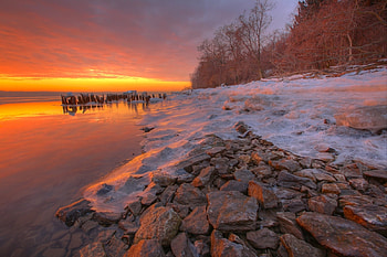 Nature, Stones, Shore, Bank, Evening HD wallpaper