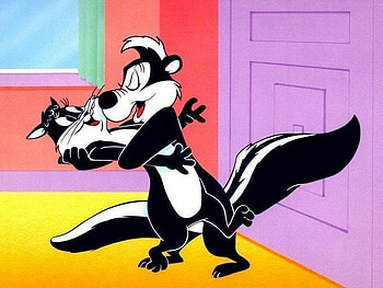 Pepe Le Pew, cartoon, skunk, love, warner bros, couple, pepe HD wallpaper