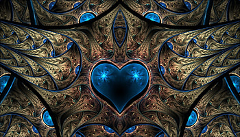 Blue Heart, , blue, heart, abstract HD wallpaper
