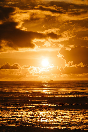 Nature, Water, Sun, Horizon, Rays, Beams HD phone wallpaper