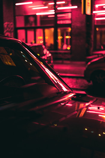 Night, Lights, Dark, Car, Machine, Neon HD phone wallpaper