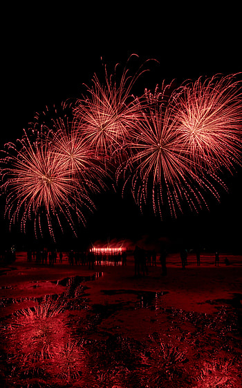Salute, Dark, Shine, Silhouettes, Brilliance, Fireworks, Firework, Celebration HD phone wallpaper