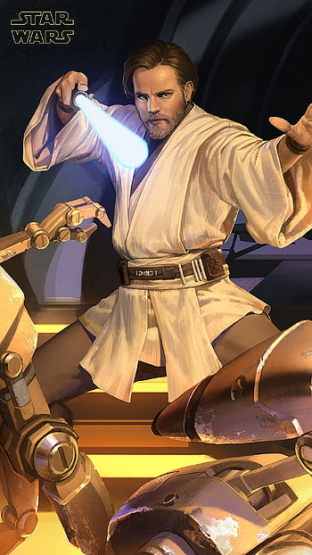 Obi Wan Kenobi, Star Wars, Digital Art, Background HD phone wallpaper
