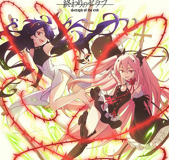 Kururu Tepes & Ashuramaru, black, cute, long hair, dress, beauty, lady, female, sweet, white, girl, beautiful, pink hair, black hair, vampire, woman, anime girl, anime, pretty, red, lovely HD wallpaper