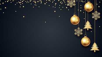 Golden Christmas Decoration Balls Ornaments Stars Black Background Christmas HD wallpaper
