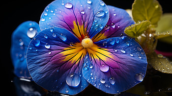 Vibrant Pansy Flower with Water Drops, flower, nature, pansy HD wallpaper