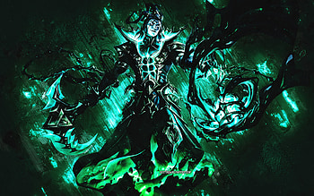 Unbound Thresh, League of Legends, green stone background, main characters, Unbound Thresh LoL, League of Legends characters, Unbound Thresh League of Legends HD wallpaper