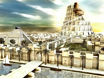 Babylon3, abstract, cities, 3d, fantasy, history, ancient HD wallpaper