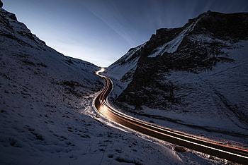Snowy Road Way Long Exposure, snow, road, graphy, long-exposure HD wallpaper