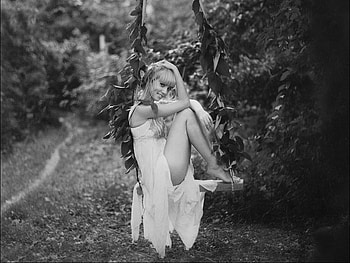 DREAMY, sweet, graphy, blonde, garden, bw, swing, beauty, woman, portrait HD wallpaper