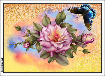 ROSES AND BUTTERFLY, ART, ROSES, BUTTERFLY, ABSTRACT HD wallpaper