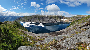 Assimilation Lake, British Columbia, clouds, landscape, sky, rocks, canada, mountains HD wallpaper