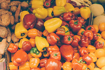 Fruits, Food, Oranges, Vegetables, Pepper, Carrot, Melon HD wallpaper