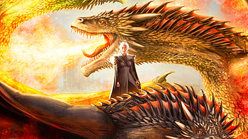 Mother Of Dragons Artwork, game-of-thrones-season-8, daenerys-targaryen, dragon, game-of-thrones, tv-shows, artist, artwork, digital-art, behance HD wallpaper
