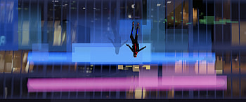 Spiderman Into The Spider Verse Jumping Down , spiderman-into-the-spider-verse, spiderman, movies, superheroes, artwork, artist, digital-art, artstation HD wallpaper