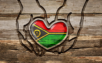 I love Vanuatu, , wooden carving hands, Day of Vanuatu, Vanuatu flag, Flag of Vanuatu, Take care Vanuatu, creative, Vanuatu flag in hand, wood carving, Oceanian countries, Vanuatu HD wallpaper