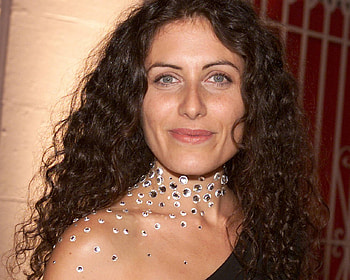 Lisa Edelstein, sexy, nice dress, blue eyes, long curly hair, actress, female HD wallpaper