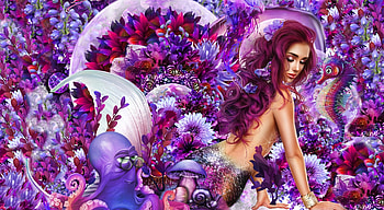 Camouflage Mermaid , purple, digital, mermaid, pretty, art, fantasy, , hidden HD wallpaper