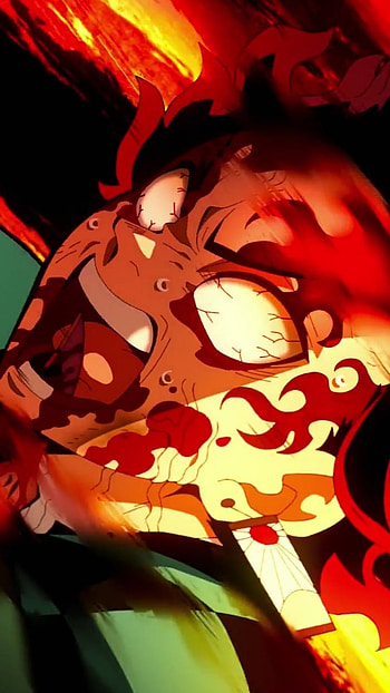 Demon slayer:Tanjiro, heat, red HD phone wallpaper