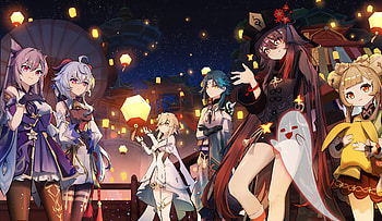 Genshin Impact Ultra Featuring Keqing, Ganyu, Lumine, Xiao & Hu Tao, Keqing (Genshin Impact), Ganyu (Genshin Impact), Lumine (Genshin Impact), Xiao (Genshin Impact), Hu Tao, video game, Genshin Impact HD wallpaper