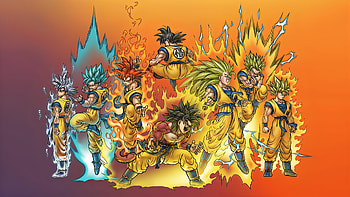 Goku transformations - DB, Dragon Ball, Goku, Dragon Ball GT, Dragon Ball Super, Super Saiyan HD wallpaper