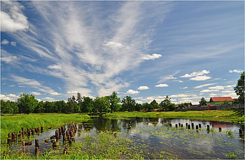 lake, clouds, sky, nature, water HD wallpaper