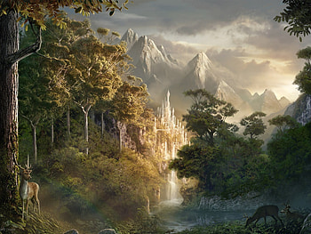 Landscape, Trees, Mountains HD wallpaper