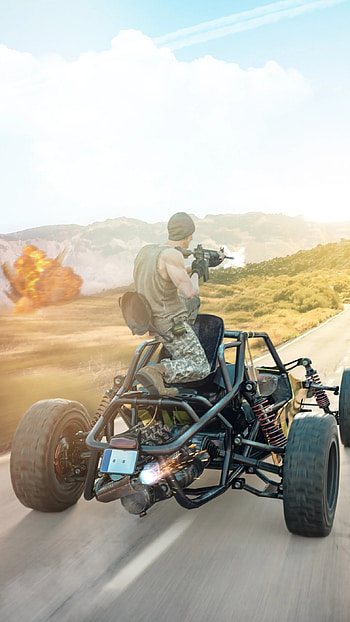 Pubg , Road, Gun, Firing HD phone wallpaper