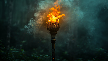 Fiery Torch in The Mist -, torch, fire, smoke HD wallpaper