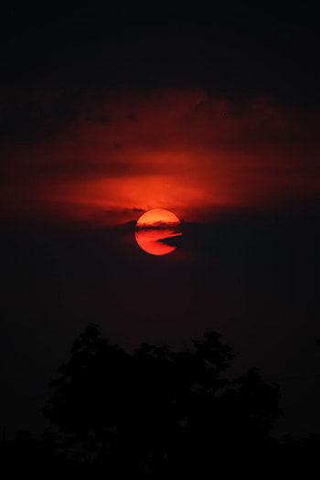 Sunset, Sky, Sun, Dark HD phone wallpaper