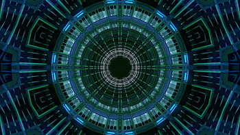Science fiction neon tunnel, Mandalalike visuals, Futuristic illustration, VJ loop HD wallpaper