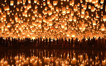 Loy Krathong festival, Lanterns HD wallpaper