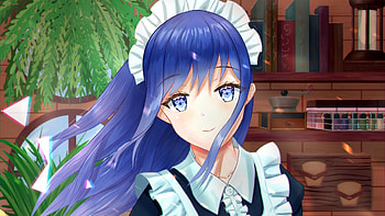 Blue Eyes Hair Anime Maid Buildings Background Girl Anime Girl HD wallpaper