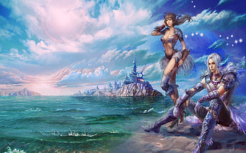 Fantasy Couple, digital, fantasy, art, man, couple, beautiful, girl, woman HD wallpaper
