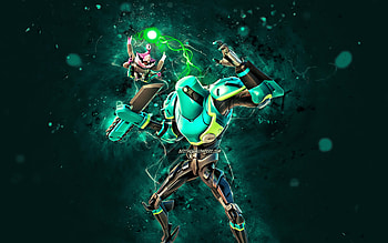 Zyg Choppy, , turquoise neon lights, Fortnite Battle Royale, Fortnite characters, Zyg Choppy Skin, Fortnite, Zyg Choppy Fortnite HD wallpaper
