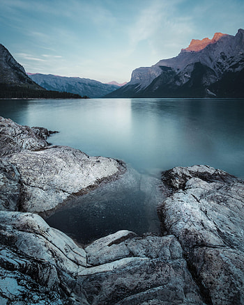 Landscape, Nature, Stones, Sky, Mountains, Lake, Wildlife HD phone wallpaper