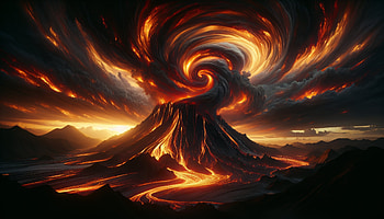 Majestic Eruption: A Stunning Ultra, eruption, volcano, lava, cloud, landscape HD wallpaper