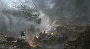 Dragon, cave, fantasy, art, luminos, user 711cebc39317ebf7 HD wallpaper