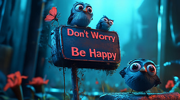 Don't Worry Be Happy – Cheerful Birds Delight, bird HD wallpaper