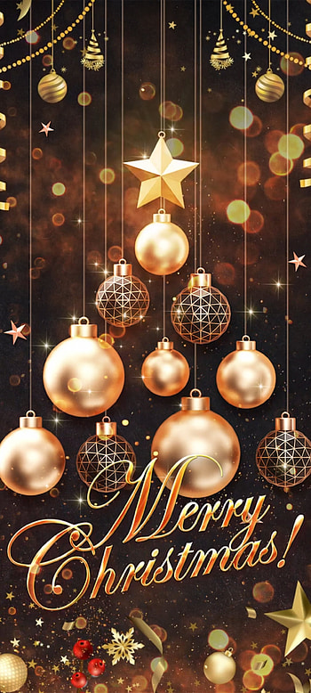 Golden Christmas ball, holiday ornament, ornament, dream, Snowflake, luxury HD phone wallpaper
