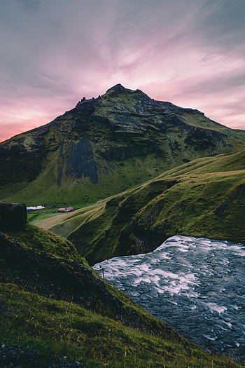 Skogafoss, fall, river, mountains, Iceland HD phone wallpaper