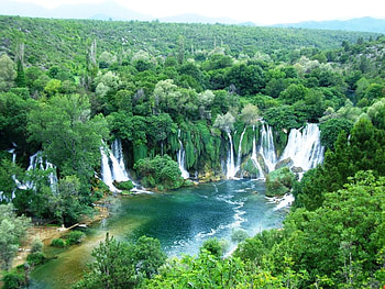 waterfall Kravice, river trebizat, waterfall, herzegowina, kravice HD wallpaper