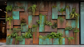 Verdant Patchwork — Living Wall, Vertical Garden, Plant, Fern HD wallpaper