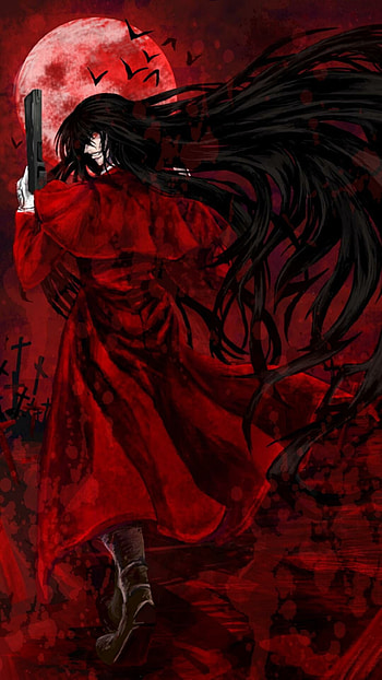 Hellsing Alucard, Anime art, Captivating visuals, Vampiric protagonist HD phone wallpaper