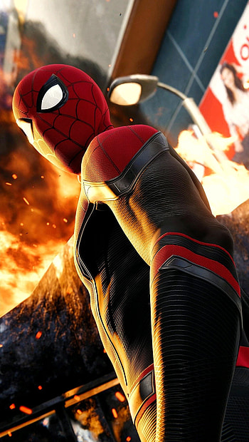 Spider Man, orange, knee HD phone wallpaper