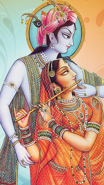 Radha Krishna , Colorful Background HD phone wallpaper
