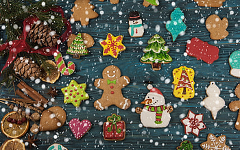 Merry Christmas!, sweets, craciun, christmas, dessert, card, gingerbread, food, cookies HD wallpaper